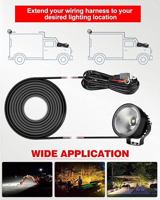 NAOEVO 20 Gauge Wire 2 Conductor Electrical Wire, 20 AWG Stranded PVC Cord, 12V Low Voltage/Tinned Copper/Flexible Cable for Automotive Wiring, Lamp Cord, Marine Cable (100FT)