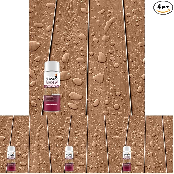 Olympic WaterGuard 11.75 oz. Acorn Brown Semi-Transparent Exterior Wood Stain Plus Sealer (Pack of 4)