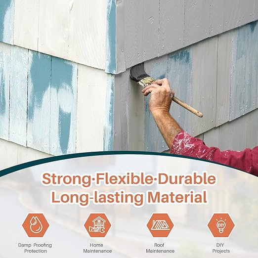 Polyurethane Waterproof Sealant 175 oz, Light Grey Professional Coating for Roofs, Concretes, Gutters | Fix Leaks & Cracks | Indoor and Outdoor Use