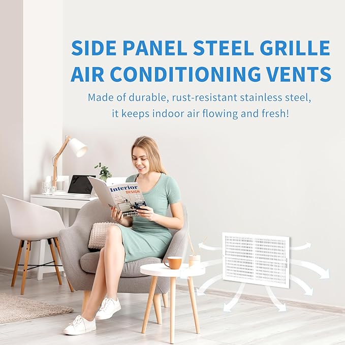 14x12 Vent Register [Duct Opening], Vent Covers for Home Ceiling, Two-Way Ventilation Register, Adjustable Solid Steel Wall Register Vent Cover (14"W x 12"H [Duct Opening])