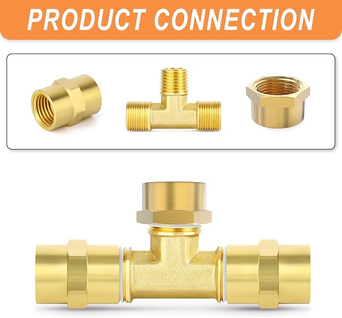 GASHER 1/8" 1/4" 3/8" 1/2" 3/4" NPT Brass Pipe Cap, NPT Female Thread Socket Pipe End Cap Plugs Fitting 25PCS