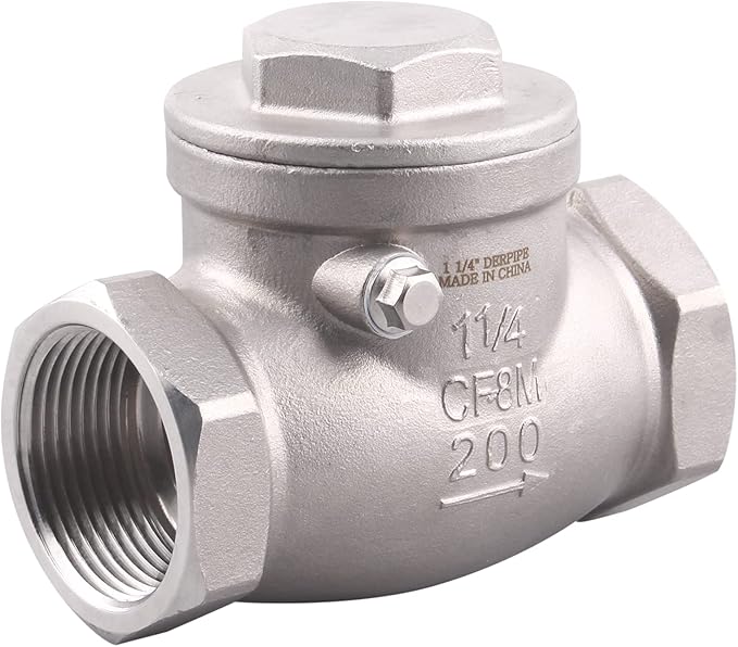 1-1/4 Inch Swing Check Valve - WOG 200 PSI Stainless Steel SS304 CF8M NPT