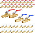40-Pack Foskan 1" Brass PEX-A Full Port Ball Valve, Quarter Turn Shut-off Valve for PEX-A Tubing(Blue and Red)