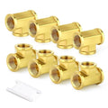 TAISHER 8PCS Brass Tee Fitting, 1/4" x 1/4" x 1/4" NPT Female Pipe Fittings