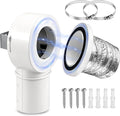 90°Magnetic Dryer Vent Coupling-Quick Connection and Disconnection Strong Magnet Self-Alignment Design Quick-Installation Dryer Magnetic Vent Connector Dryer Vent Connector Kit（White）