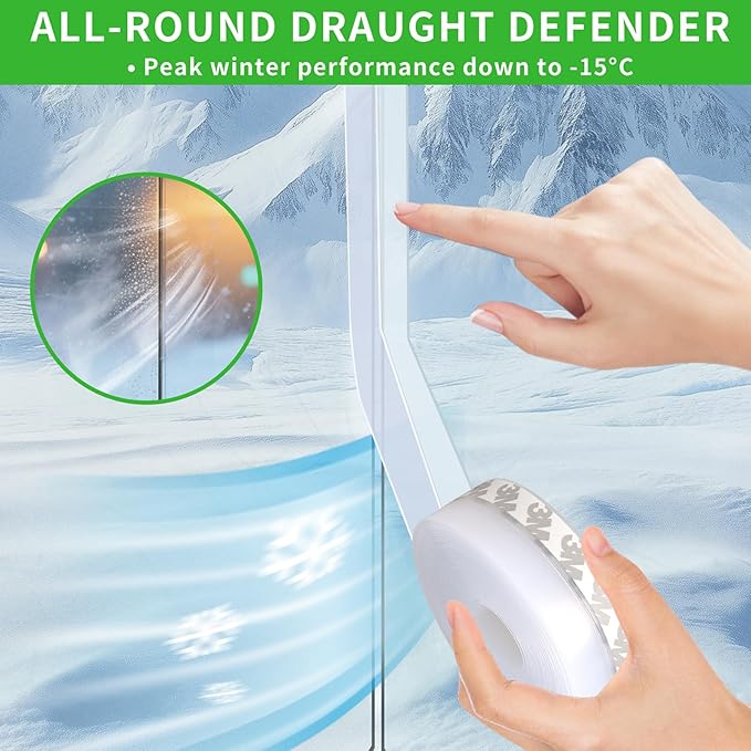 Weather Stripping Door Seal – 100% Silicone, 33ft Strong Adhesive, Flexible Sealing for Gaps & Drafts, Perfect for Energy Efficiency and Weatherproofing