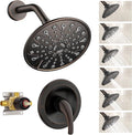 EMBATHER Shower Faucet Set, Single Handle Control Shower Valve and Trim Kit, Shower Faucets Sets Complete with 6 Inch Rain Shower Head, Oil Rubbed Bronze