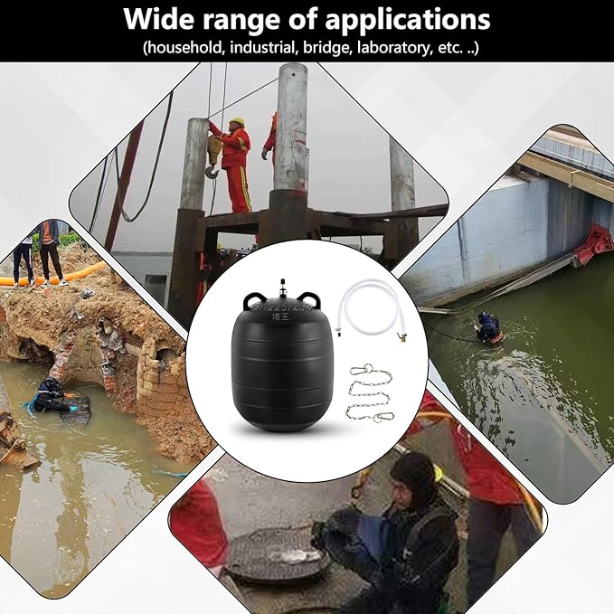 Test-Ball Pipeline Plugging Air Bag,Sewer Test Plug，Water Shut Off Airbag, Rubber Plumbing Balloon，Inflatable Pipe Test Plug，Used for Drainage Pipe, Sewage Pipe Temporary Water Blocking (3 Inchs)