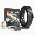 Heat Tape for Water Pipes with Thermostat, Anti-Freeze, Electric Heat Tape, Keeps Water Flowing at -22℉/-30℃, 30FT with Leakage Protector, Black, UL&ETL Listed 120V