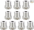 METALLIXITY 2PCS 1/2" Male NPT x 1/8" FeMale NPT Thread 304 Stainless Steel Hex Bushing Extension Tube Adapters Convert for Water Tub Spout/Shower
