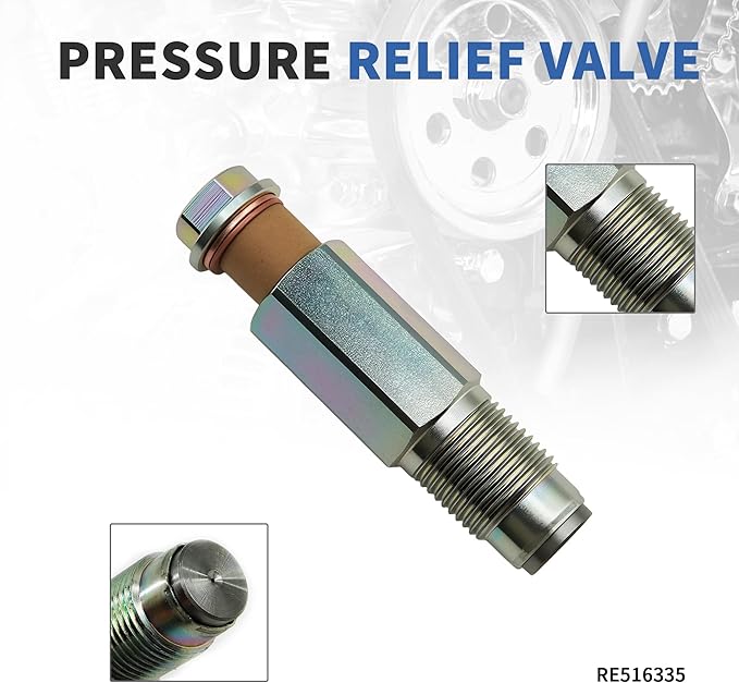 Fuel Rail Pressure Relief Valve RE516335 Compatible with John Deere 4045 6068 Genset 7520 Tractor