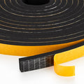 13 Feet Weather Stripping Door Seal, 1/2" Wide X 3/8" Thick Door Seal Strip High Density Foam Tape Adhesive Strip for Door Soundproofing,Window Insulation (1/2" x 3/8" x 13FT,Black)