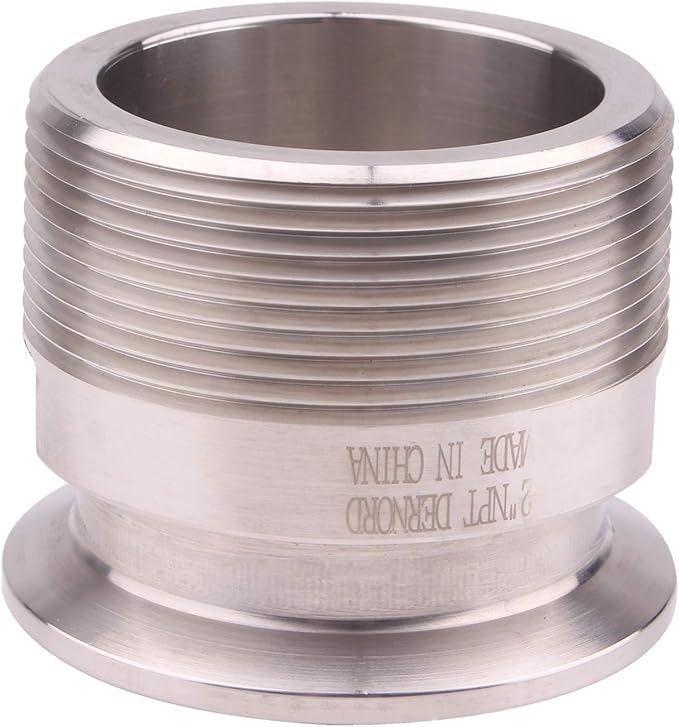 DERNORD 2'' Tri clamp Adapter to 2 inch MNPT Thread Ferrule Sanitary Pipe Fitting