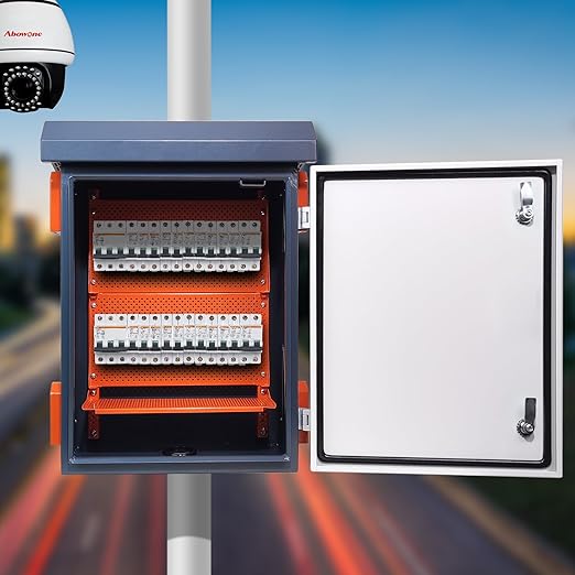 Nema Enclosure Outdoor Electrical Box - 19.7*23.6*11.8" Universal IP Weatherproof Equipment Box,Galvanized Plate Electrical Enclosure,with Removable Mounting Plate and Muffin Fan Vent(50 * 60 * 30cm)