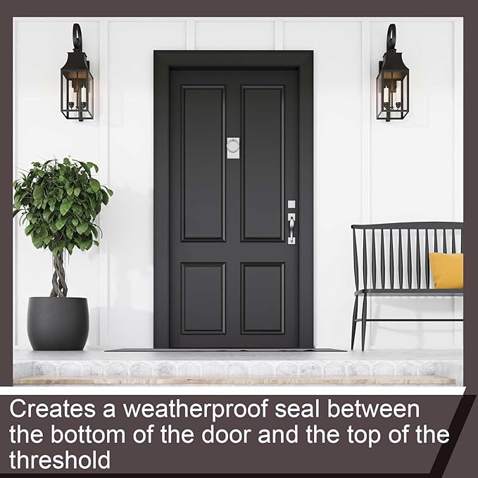 4 Pcs 36" Double Bubble Kerf Door Sweep 1-3/4" Wide Vinyl Weatherstrip Seal for Exterior Doors, Energy Efficient Draft Stopper, Easy Slide in Installation, Blocks Dust/insects/noise (Brown)