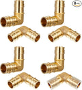 8 Pcs 1 Inch Pex A Expansion Fittings 1"x 1" 90 Degree Elbow Brass Fittings Pex Crimp Tool for Tubing Pipe Connection, ASTM F1960