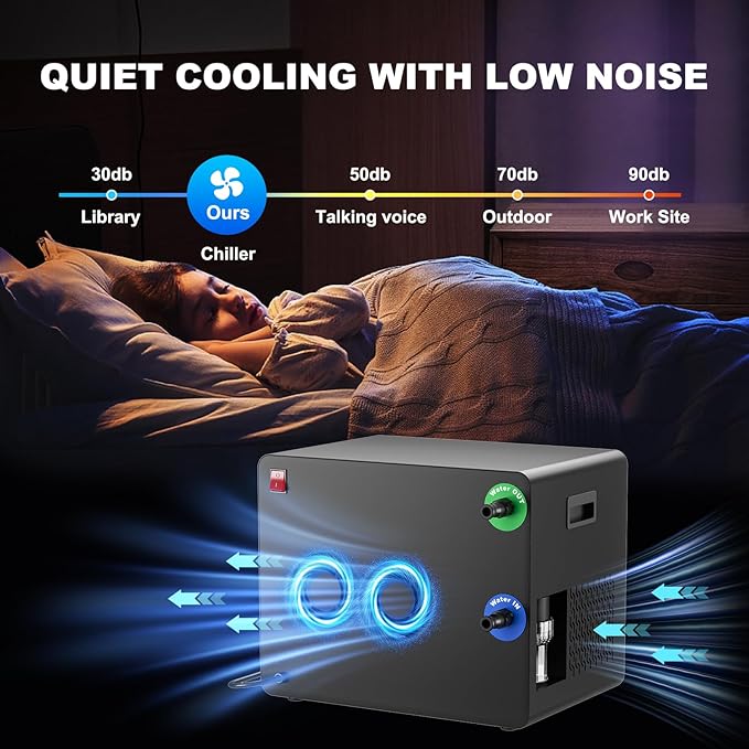 1/3HP Cold Plunge Chiller with Built-in Pump & Filter, 110V Smart LED Touchscreen Ice Bath Water Chiller for Cold Plunge Tub, Ideal for Cold Therapy Recovery at Home or Gym