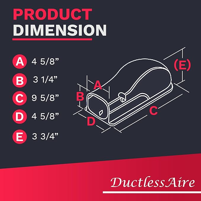 DuctlessAire Mini Split Line Set Cover - Lineset Covers for Mini Split Condenser, Central Air Systems, HVAC, Heat Pumps and More - AC Unit Cord Protector - Air Conditioner Accessories (4" Wall Cover)