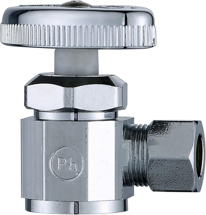 (2-Pack) Cyrret Angle Stop Valve 3-Way 1/2" FIP x 3/8" Compression x 3/8"Compression Multi-turn Dual Outlet Angle Stop Water Faucet Toilet Shut off Valve