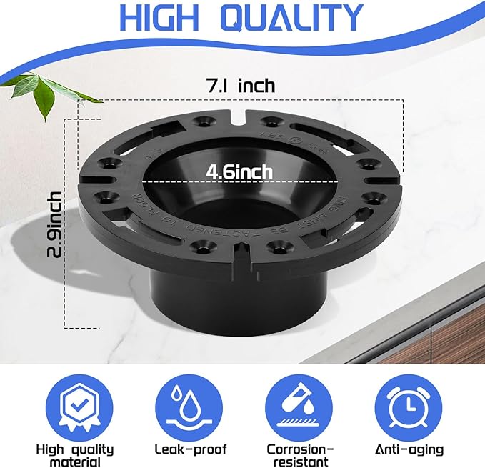 RV Toilet Seal, 3" Socket Floor Flange Kit for Dometic 300 310 320 RV Toilets, Replace 385345892 Flange, 385311658 Flush Ball Seal and 385311652 Base Seal Gasket, 3 in 1 Repair Kit