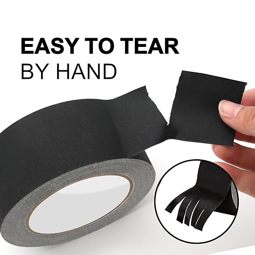 ROSEUP Gaffer Tape, Heavy Duty Gaffers Tape, Non-Reflective, Multipurpose. 2 Inches x 30 Yards, Black