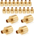 20-Pack HeSun PEX Fittings, 1/2" PEX x 3/4" Female Sweat Adapter (Over Copper Tube), Brass Crimp Fitting for ASTM F1807(PEX1807131-20)