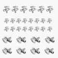 30-Pack GUOFIS PEX Angle Stop Valve with Dual Compression Outlet,1/2" PEX Crimp Inlet x (3/8" x 3/8") Outlet Shut-off Valves(1/4 Turn,Chrome)(VALVE125-30Pack)