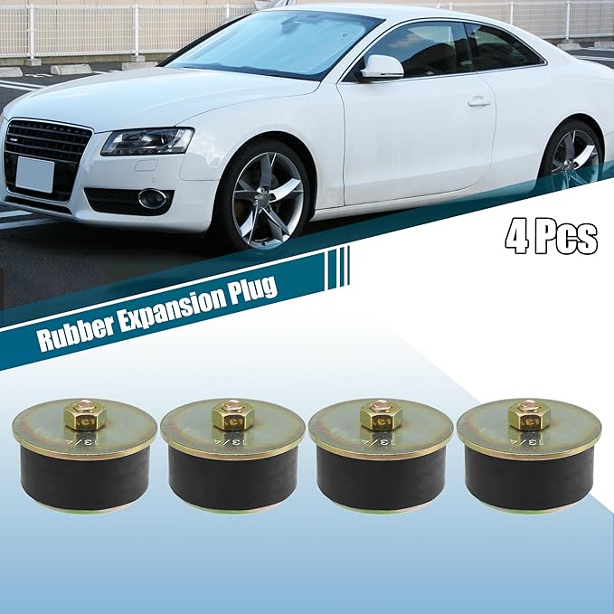 X AUTOHAUX 4pcs Automotive Rubber Freeze Plug Rubber Expansion Plug Fit Hole Size 1-3/4" to 1-7/8" 44mm-47mm