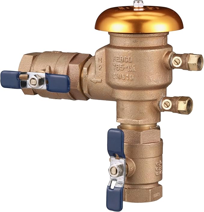 Febco 765FBV 1-1/4 inch Pressure Vacuum Breaker with Quarter Turn Shutoff