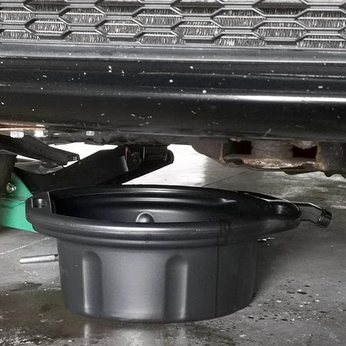 HKTE 16L (4.2 Gallon) HDPE Oil Drain Pan, Large Capacity,High-Density Polyethylene, Anti-Splash