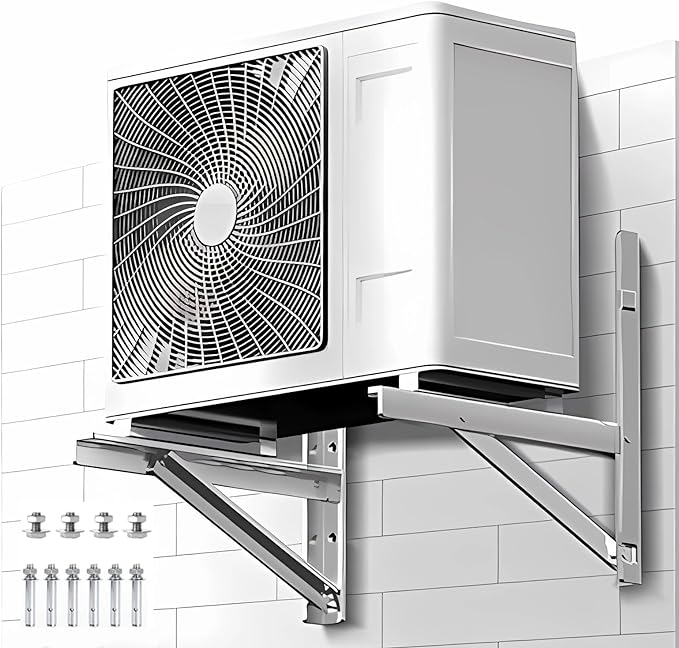 mini Split Wall mounting Bracket Fits 9000-36000 BTU condensers Required mounting Screws Included Maximum Weight 320 lbs. 1.3 Thickness mm Stainless Steel Wall Mount Air Conditioner Bracket