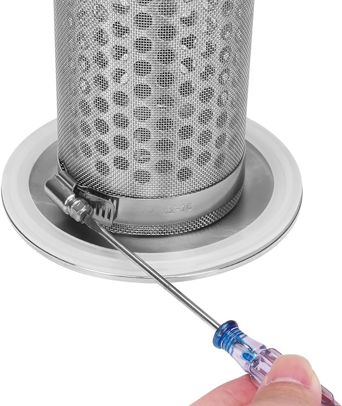 DERNORD 1.5 Inch Tri-Clamp Filter - Sanitary Fittings Inline Straight Strainer SS304 with 30 Mesh Stainless Steel Screen