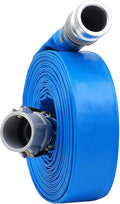 1 inch x 50ft PVC Lay Flat Discharge Hose With Aluminum Camlock C & E Fittings, Cam Lock Fitting, Heavy Duty Reinforced Pump Backwash Hose Assembly