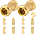 10-Pack HeSun Pushfit Check Valve, 1-Inch Push to Connect Plumbing Fittings with Disconnect Clip, Brass Push-fit Fittings for PEX, Copper, CPVC, PE-RT Pipes(PF-VALVE066-10)
