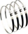 4Pcs 8" Adjustable 304 Stainless Steel Duct Clamps Hose Clamp Pipe Clamp Air Ducting Clamp worm drive hose clamps (194mm-216mm)