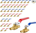 40 Pack Ball Valves, 1/2" Pex Crimp Shut Off Valve, Brass Full Port Pex B Shut Off Ball Valve for Hot and Cold Water, NSF/ANSI 61 Certified
