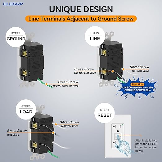 ELEGRP Outdoor GFCI Outlet with in Use Cover and Box Kit, 1 Gang, 15 Amp TRWR Self-Test GFI Receptacle, Extra Duty Metallic Electrical Outlet Box, Lockable in Use Cover, UL Listed, Black, 1 Pack