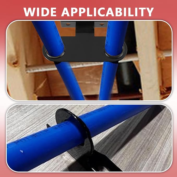 (Pack of 10) EFIELD Metal Made Double Pipe Stay Hanger for 3/8 Inch IP Standard Pipe or 1/2 Inch Copper, CPVC & PEX Pipes - Universal Pipe Support Bracket,(ACC021)