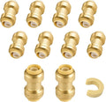 10-Pack Niikappu Push Fit Fittings, 1/2" x 1/2" Brass Plumbing Fittings to Connect PEX, Copper, CPVC, Brass Straight Coupling With Disconnect Clip