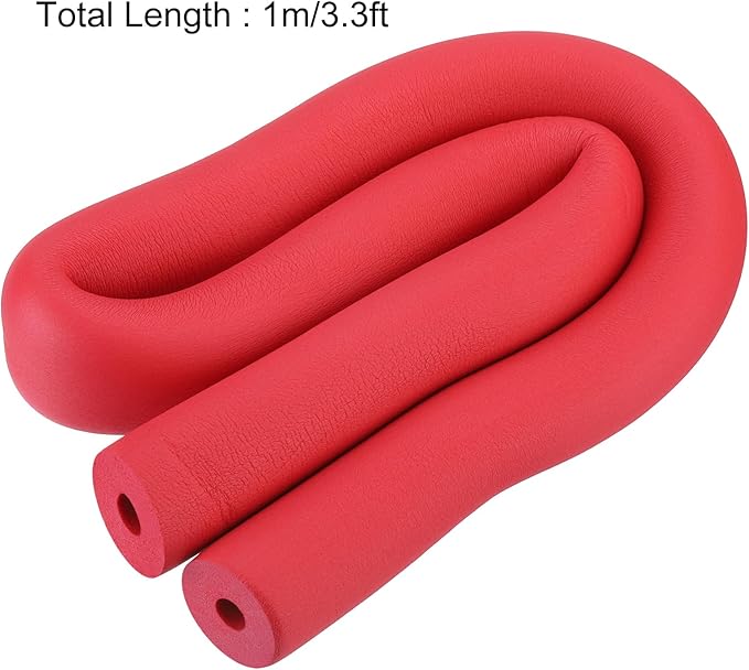 uxcell Foam Tubing for Handle Grip Support, Pipe Insulation Outside Pipe Lagging, 19mm(3/4") ID 49mm OD 1m Red