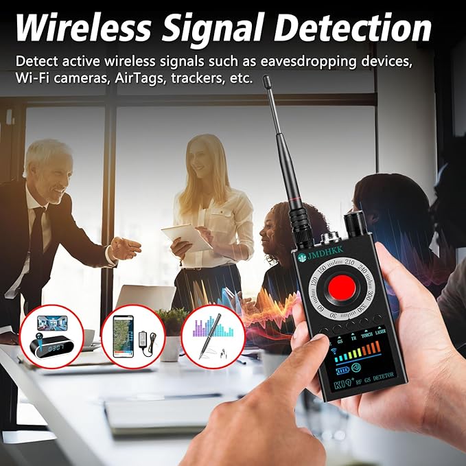 JMDHKK K19 Hidden Camera Detector, Bug Detector, Signal Detector, Spy Camera Finder for Travel, Hotel, Office, and Personal Privacy Protection(Black)
