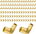 100-Pack PEX Fittings Niikappu 1/2"x3/4" Pex Elbow, Brass Crimp Pipe Fittings for PEX Pipes, ASTM F1807