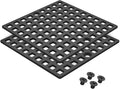 2PC 3-7/8" Matte Black Shower Drain Cover - Square Floor Drain Cover Replacement - Hair Catcher/Drain Strainer for Bathrooms, Showers, and Sinks - SUS304 Stainless Steel & CUPC Certified