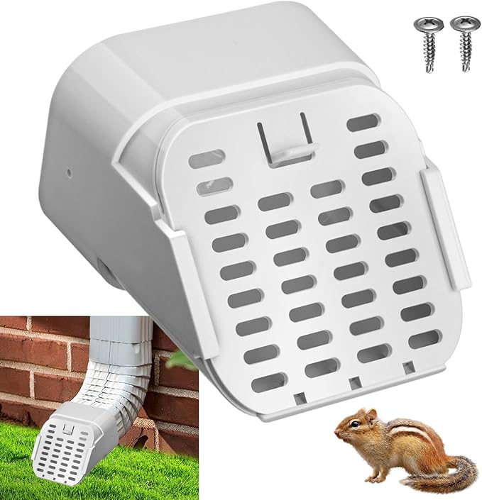 2"x3" Type-A Gutter Downspout Connector, Outlet Filter and Leaf Guard for Bottom of Downspouts