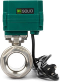 U.S. Solid 1-1/2" Motorized Ball Valve with US Plug 110VAC Stainless Steel Electrical Ball Valve,Auto Return, Normally Open