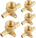 (Pack of 5) PEX Fittings,1/2 Inch x 1/2 Inch Female NPT Pex Drop Ear Tee,PEX Brass Fittings for Pex Pipe 1/2 Inch Fittings Connect