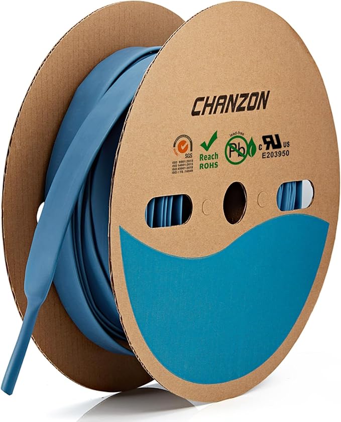 Chanzon 3:1 Ratio - 80ft Roll - Heat Shrink Tubing 5/8" (15mm) - Marine Grade Waterproof Adhesive Lined - (25M Total Length) Blue Polyolefin Sleeving Wrap Shrinking 3 to 1 Ratio 1pcs