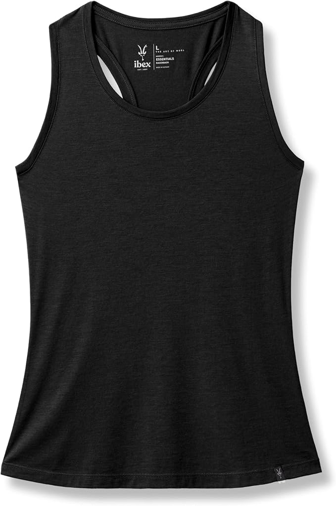 IBEX Essentials Merino Wool Racerback Tank Top for Women | Lightweight Workout Tank Top for Hiking, Running & Layering