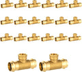 20-Pack HeSun Copper Pressure Fitting Tee, 3/4"PRESS x 3/4"PRESS x 3/4"Female NPT Tee, LF Brass