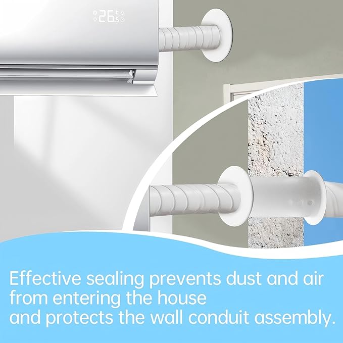 Mini Split Wall Sleeve,2.36"ID AC Sleeve Through The Wall,Mini Split AC Sleeve Trough the Wall Pipe Accessories(8.66inches Length)